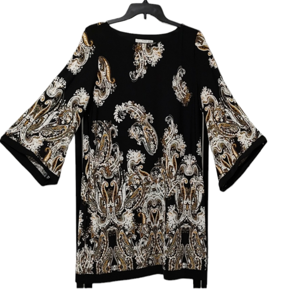 New Black w / Paisley Design Studio One Dress Sz Medium